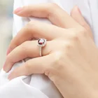 Ring Blue QiJia YiWu Gold Plated 18K Filled Diamond Custom Ring Blue Topaz Ring 925 Sterling Silver