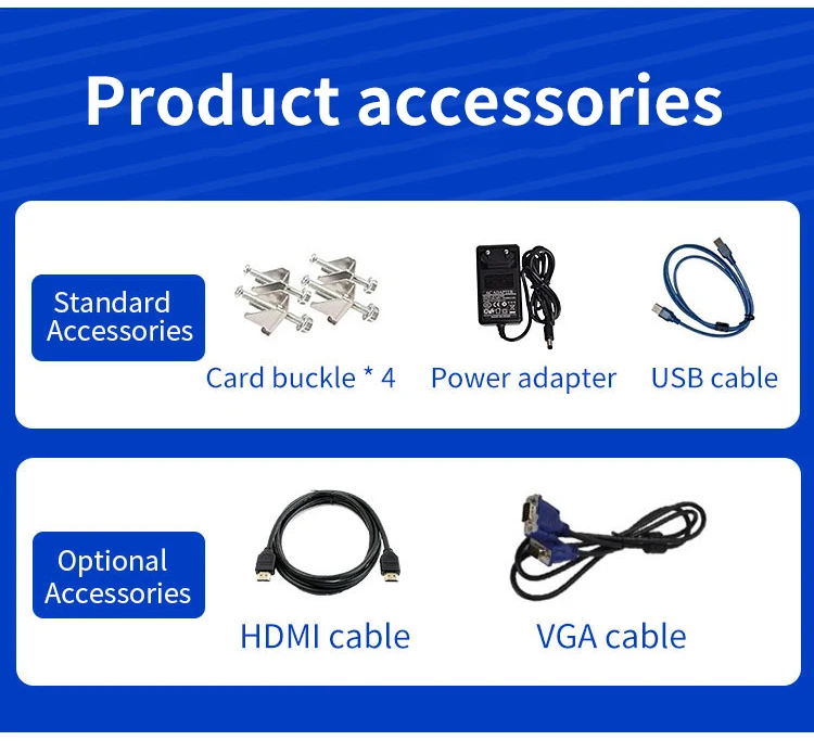 11.6 Inch Industrial LCD Monitor IPS Panel Pure Plane Display Capacitive Touch Screen LED Backlight PCAP Mount CE/FCC/ROHS Stock
