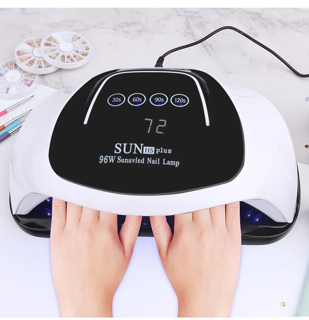 Amazon Hot Sale Sun H5 Plus 96w High-power Smart Sensor 4-speed Timing  Two-handed Nail Phototherapy Lamp Nail Dryer - Buy Uv Lamp For Nail,Lamp  For Drying Nails,Uv Lamp Nail Dryer Wholesale Product
