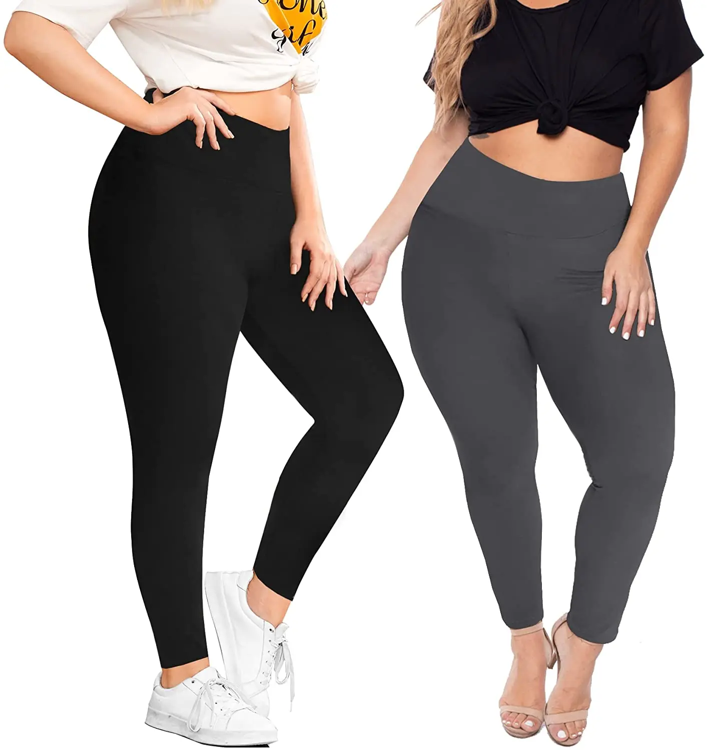 Supply Bulk Wholesale CUSTOM Order Polyester Spandex Yoga High Waist Pants  Buttery Comfortable Plus Size leggings For Women