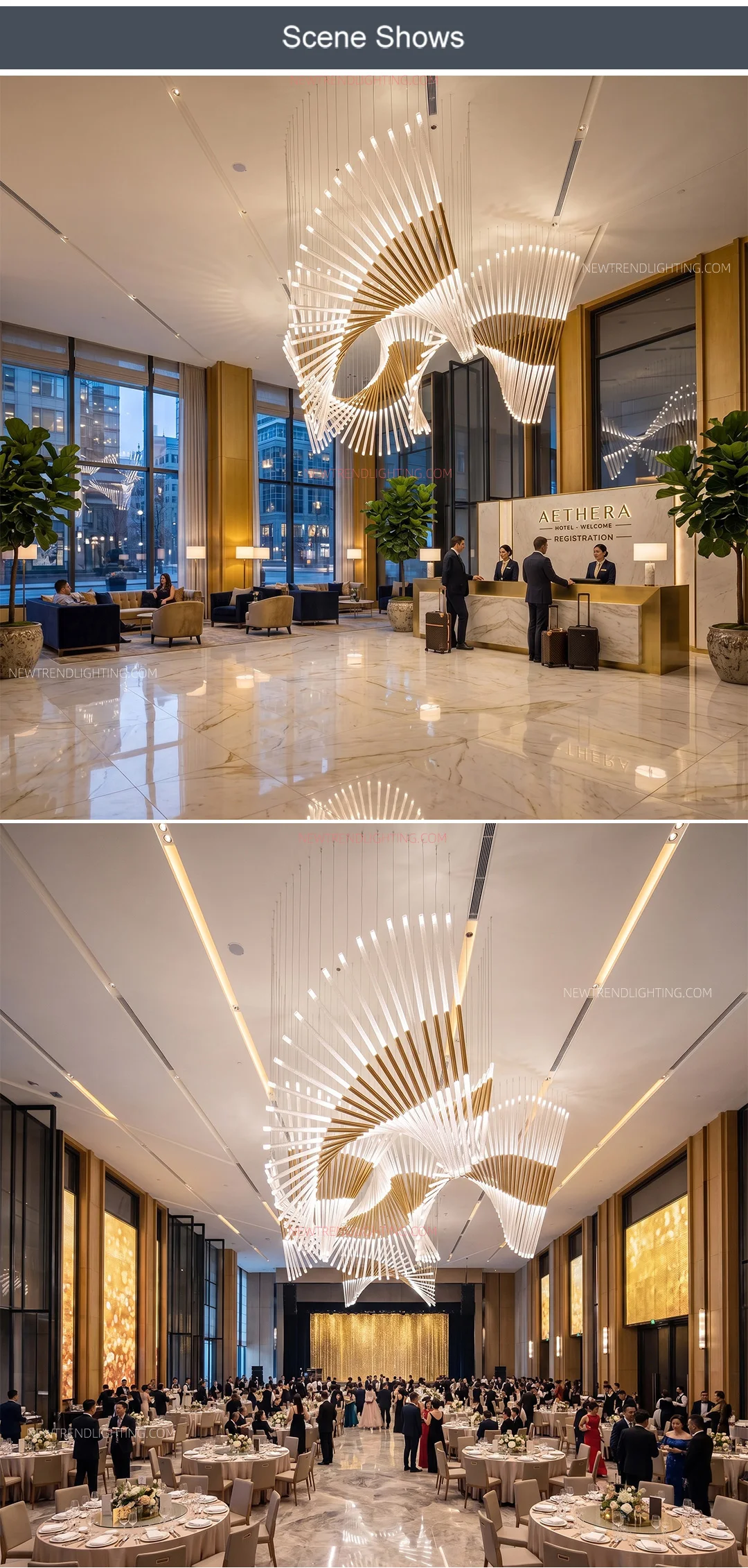 cpl 528 bespoke spiral wing chandelier oversized led rod sculpture for hotel lobby reception-5