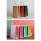 Gift Bags Custom Gift Wedding Party Classic Orange Craft Paper Bags With Handle