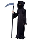 Halloween Cosplay Costume Grim Reaper Halloween Costume With Glowing Red Eyes For Kids