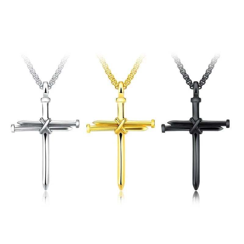 Nail Crosses Jewelry Necklace 