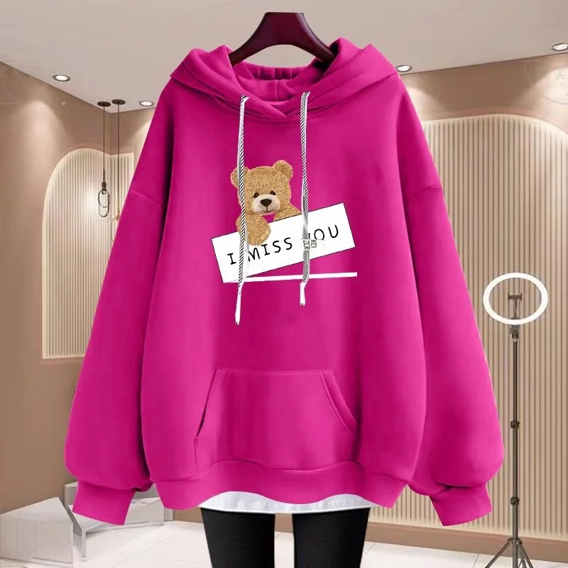 EFAN Women's Cute Hoodies Teen Girl Fall Jacket Oversized Sweatshirts Casual Drawstring Zip Up Y2K Hoodie with Pocke