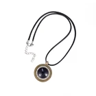 Necklace Round Fashion Jewelry Necklace Stainless Chain Round Natural Stone Rhinestone Pendant Necklace Women