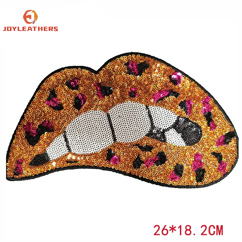 Factory Direct Supply Clothing Accessories Patch Embroidery Lip Sequin Embroidery Patch