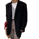 Collar Coat Korea Classic Flat Collar Flap Pockets Pure Handmade 100 % Wool Double-sided Suit Coat