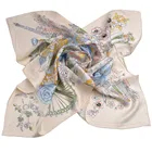 Customized Silk Scarf Printedcustomized Customized Digital Printing Satin Silk Square Scarf