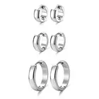 Hoop Earrings Earring Stainless 18K Gold Plated Stainless Steel Hoop Earrings Black Siver Women Earrings