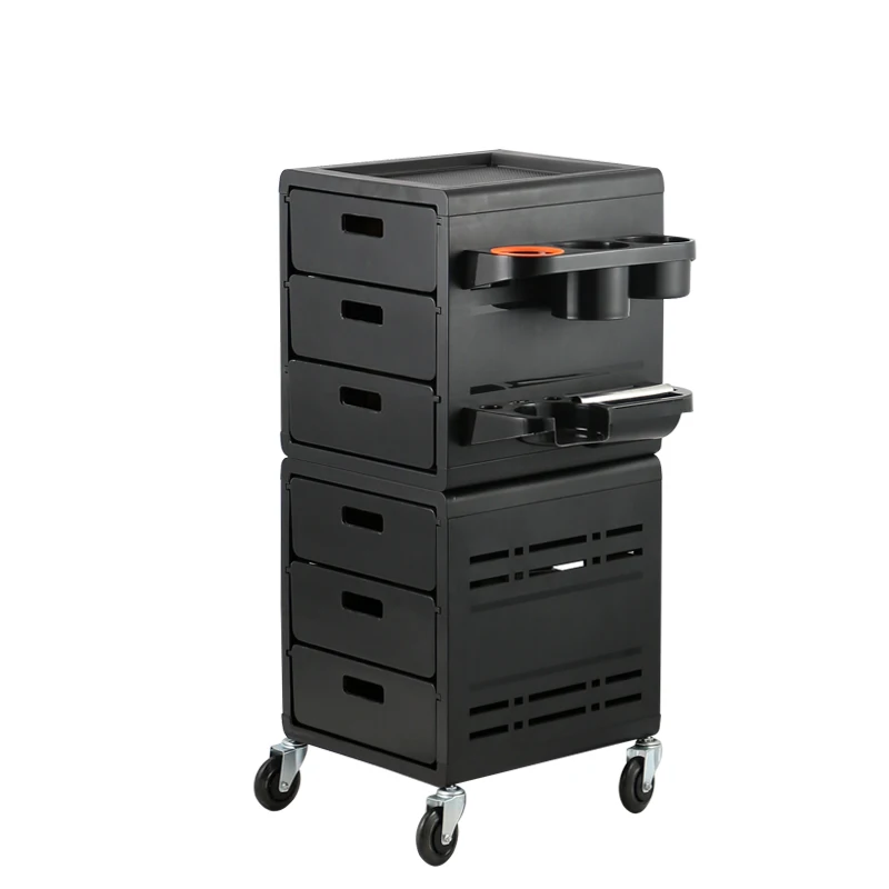 6 Tiers Storage Salon Trolley Cart With Wheels 5 Drawers Large Storage Capacity Salon Hairdressing Cart
