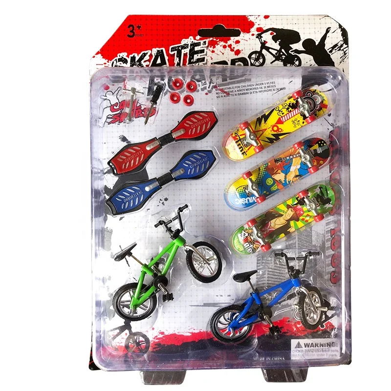 Kids Mini Fingerboard Bicycle Scooter Skateboard Board Finger Toy Set New 