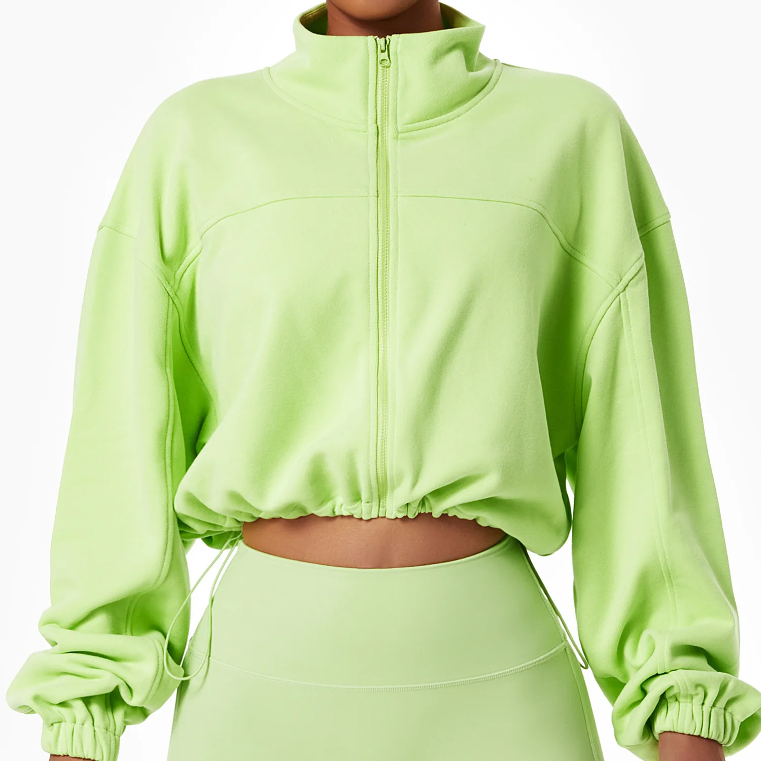 custom women's sportswear ladies 2 piece set full zip up sweatshirts crop fitness gym yoga pants sets