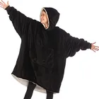 Plush Hoodie Size Plush Cozy Flannel Sherpa Hoodie Blanket 1 Size Fit All Wearable Blanket Hoodie Sweatshirt