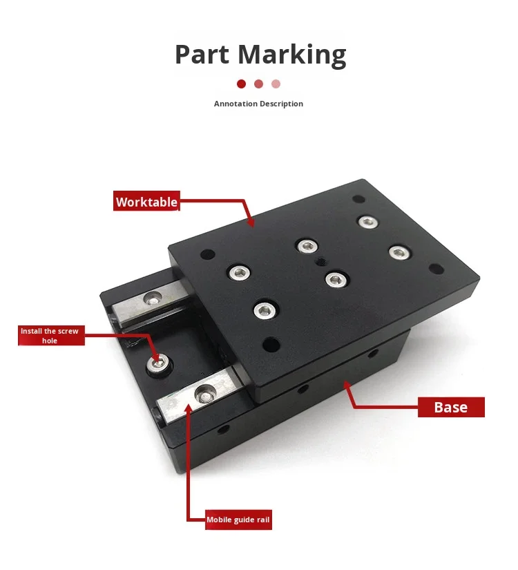 product vru simple linear x axis sliding table slider cross roller guide single axis displacement table workbench with motor and gear-16