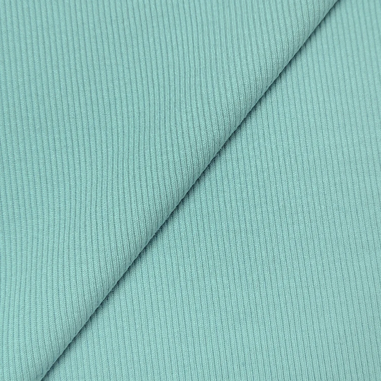 China Supplier Soft Ribbings Polyester Lyocell Spandex Material Rib Knit Fabric for Clothing factory