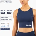 Neck Tank Top Fashion Custom Sports Bra With High Neck Running Shockproof Yoga Bra Fitness Tank Top Women
