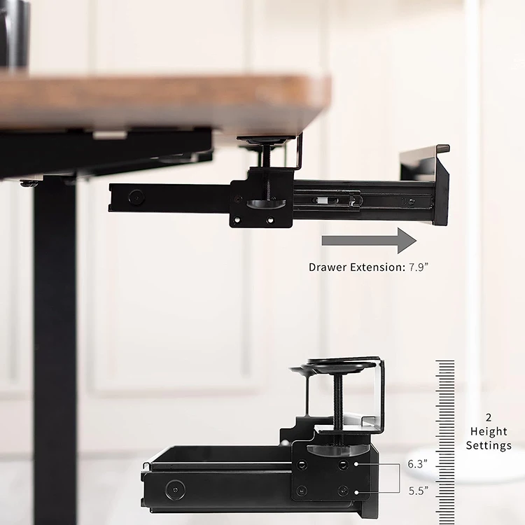 Jh Mech Under Desk Drawer Storage Organizer Customized Black Clamp On