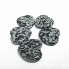 Obsidian Gemstone Amethyst Tiger Eye Snowflake Obsidian Heart Pendant For Jewelry Making