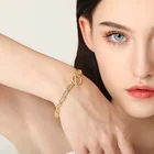 Gold Plated Gold High Quality Link Design S925 Sterling Silver Women Bracelets Gold Plated Bracelet Jewelry