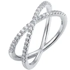 Silver Jewelry Drop Shipping Silver Gold Plated Silver Plated X-type Women's Jewelry Ring