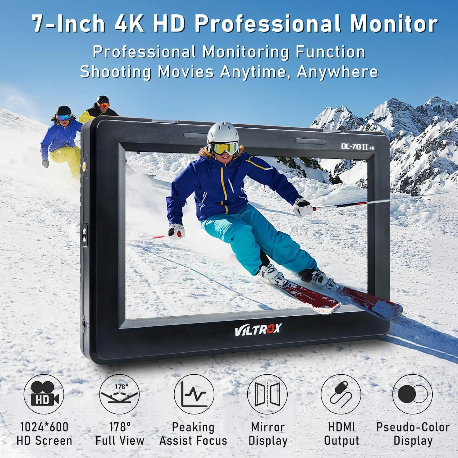 VILTROX TFT DC-70 II LCD HD multi 4K camera video monitor for dslr camera