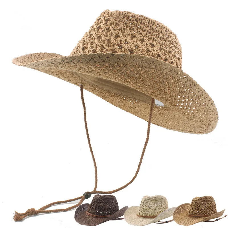 mens beach straw cowboy hat