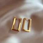 Earrings Drop Earrings Minimalist Design Rectangular Earrings Gold-plated Geometric Square Drop Earrings