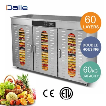 Food Dryer Dehydrator with 60 Trays and Digital Temperature Controllers for Dried Fruits Snacks