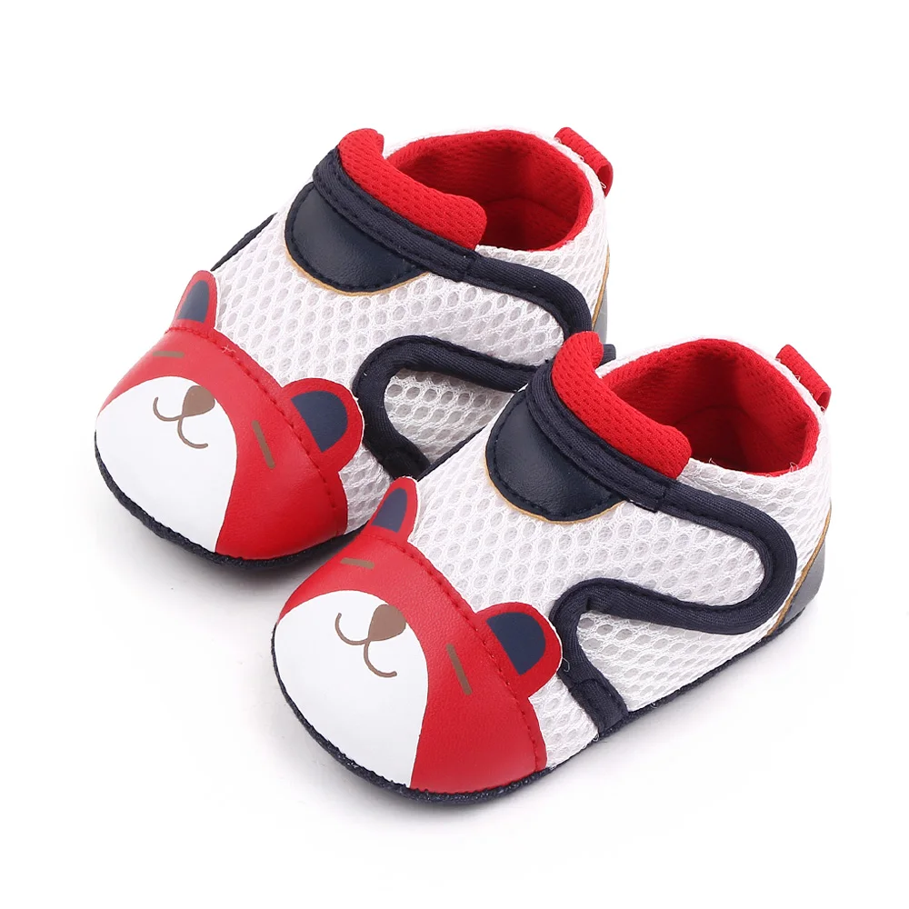 Cartoon Squint Eyes Bear Mesh Fabric Breathable Soft Soled Baby Cute Casual Toddler Shoes manufacture