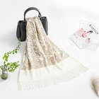Shawls Scarf Custom Logo Hot Styles Shawls Printed Cashew Nut Cashmere Long Scarf With Fringe