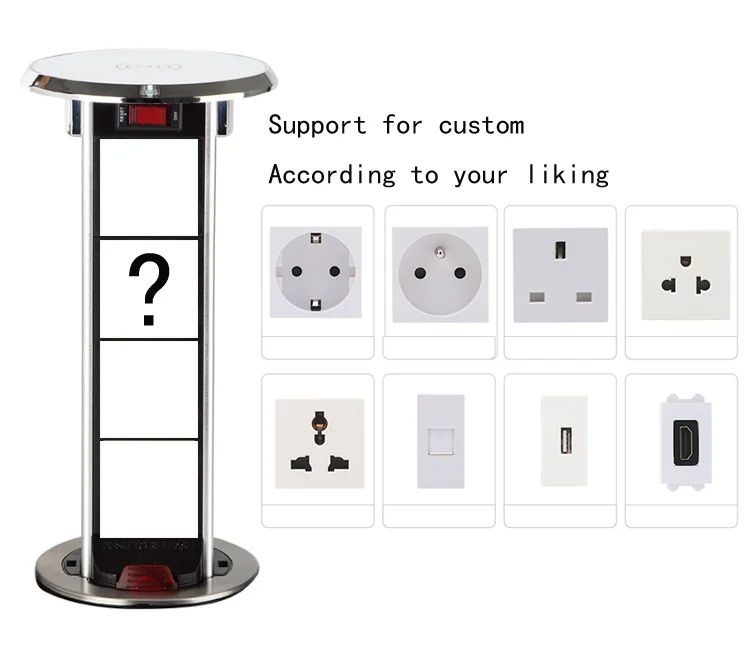 Smart Wireless Charging Desktop Socket Lift Kitchen Conference Table Power Socket EU Desktop Socket