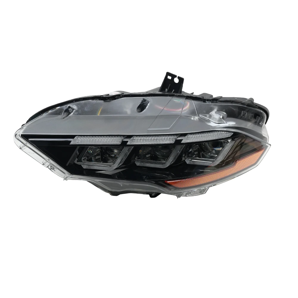 product headlight head light led 3 lens headlights head lamp for ford mustang headlamp three triple eye 2018 2020 plug and play-5