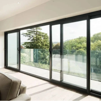 ALUFRONT NFRC Florida Certification Modern Aluminum Hurricane Impact Fiberglass Screen Glass Sliding Doors Miami Dade