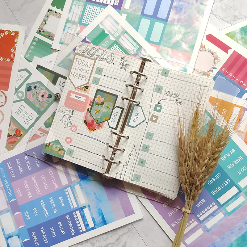 Custom Weekly journal scrapbook vinyl DECO Organisation stickers, Diary Notebook Gift decoration planner paper sticker kit sheet