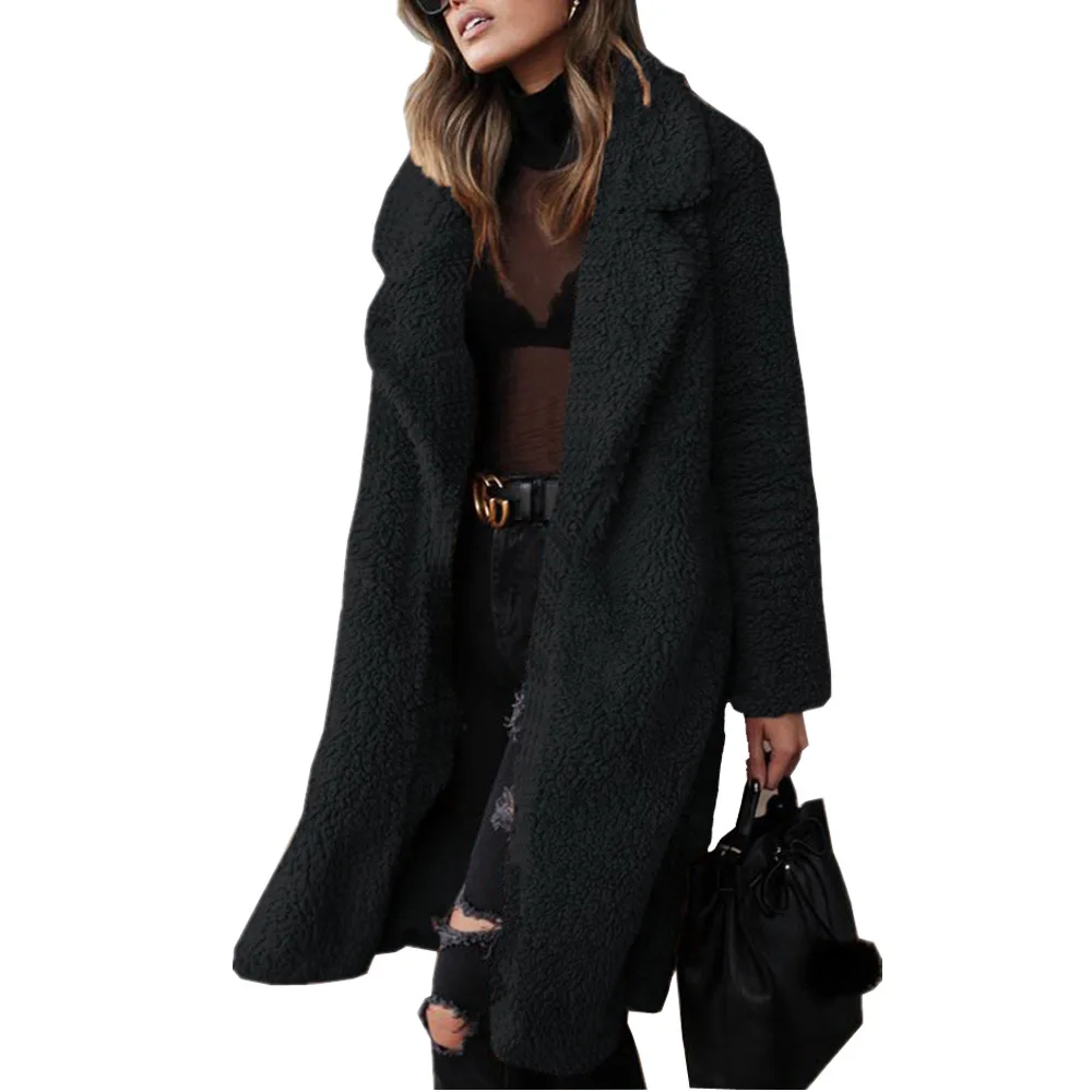 Wholesale Fashion New style Women winter coat long sleeve lapel blouse plus size jacket coat office lady