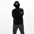 Black Mens Blank Men's Factory Sale Black Mens Blank Face Cover Sweatshirt Men's Masked Hoodie