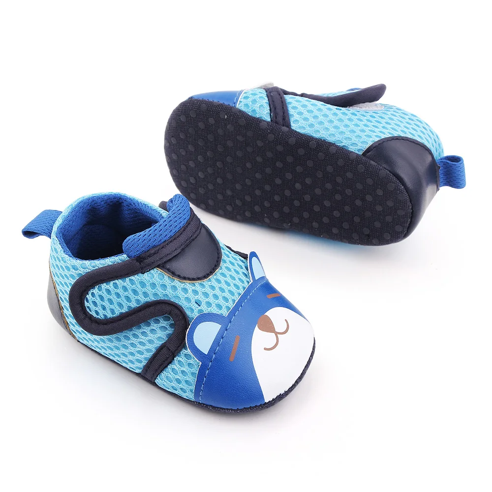 Cartoon Squint Eyes Bear Mesh Fabric Breathable Soft Soled Baby Cute Casual Toddler Shoes factory