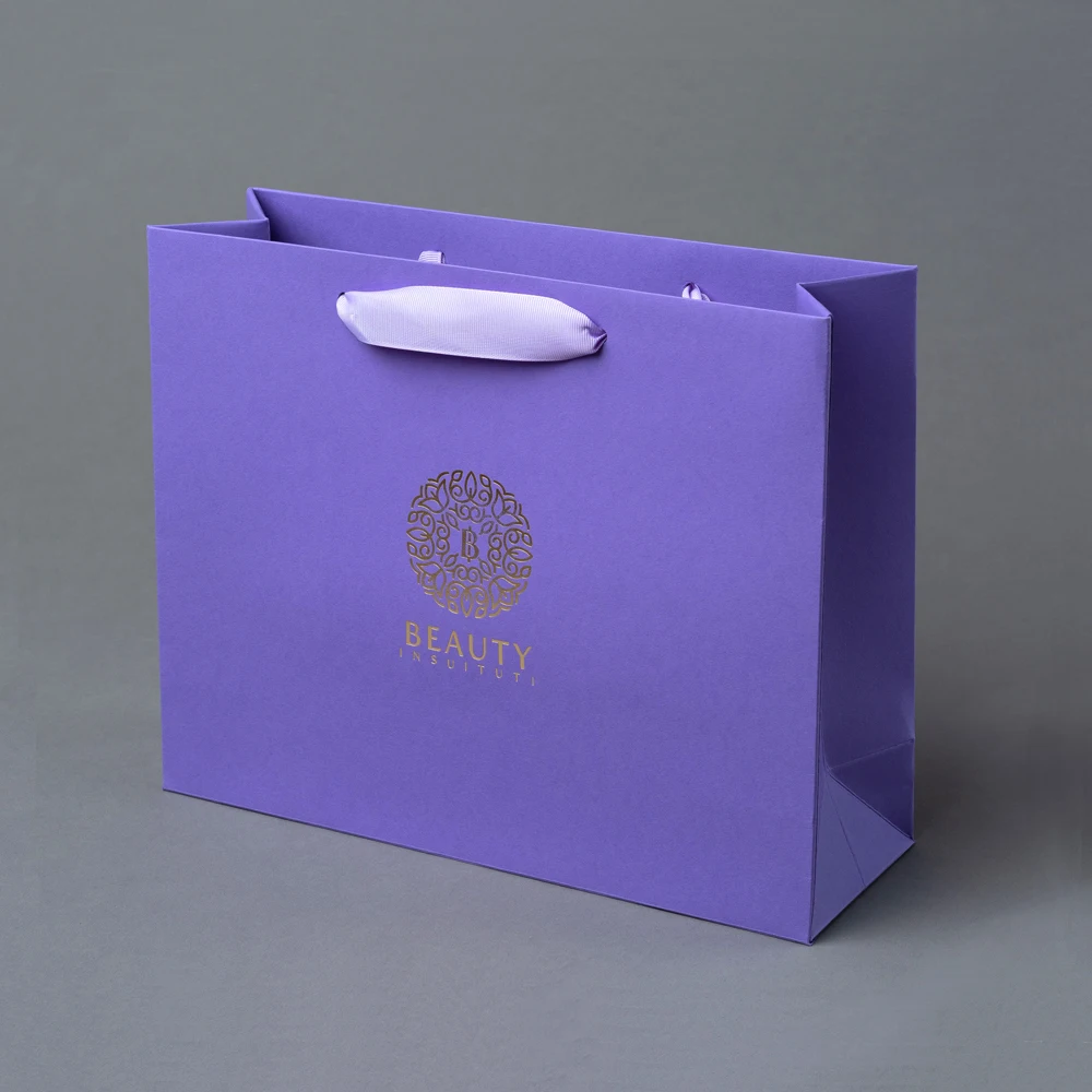 purple paper bolsas