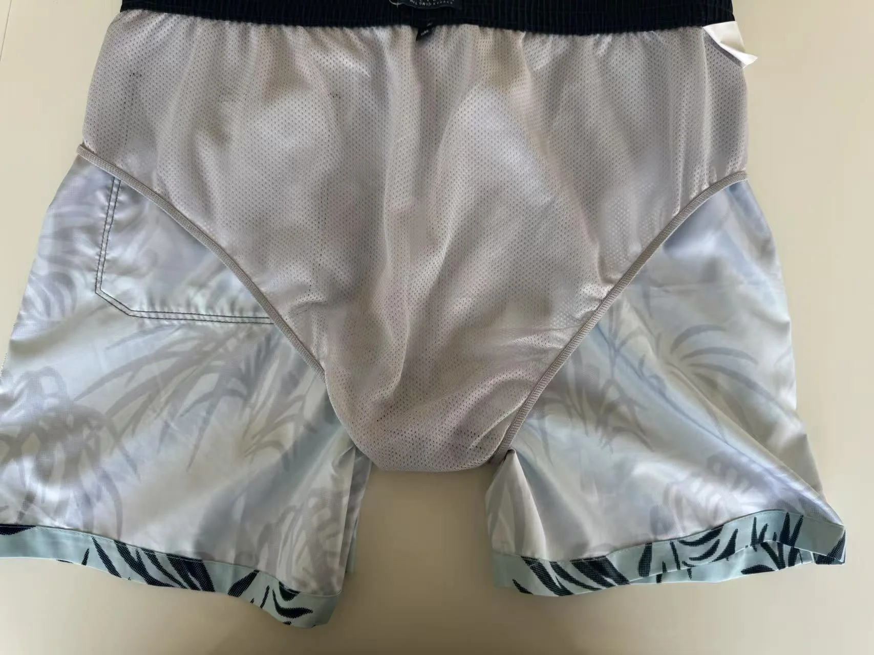 Men's Custom Quick Dry Waterproof Vintage Floral Digital Printed Spandex/Cotton Boardshorts Drawstring Closure Mid Trunks details