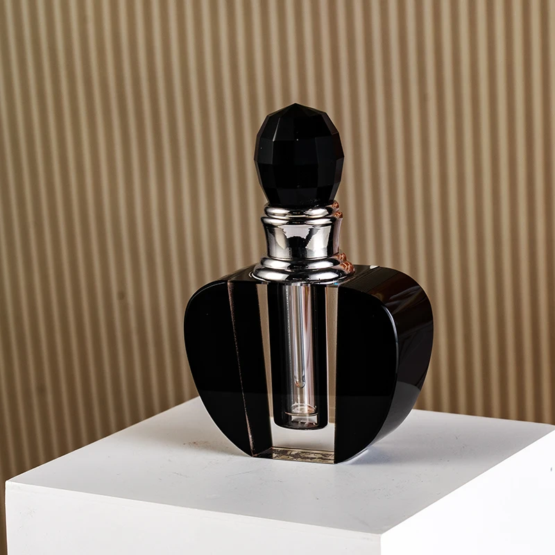 product new design black apple shaped 3ml perfume bottle fashion elegant customizable crystal perfume bottle-10