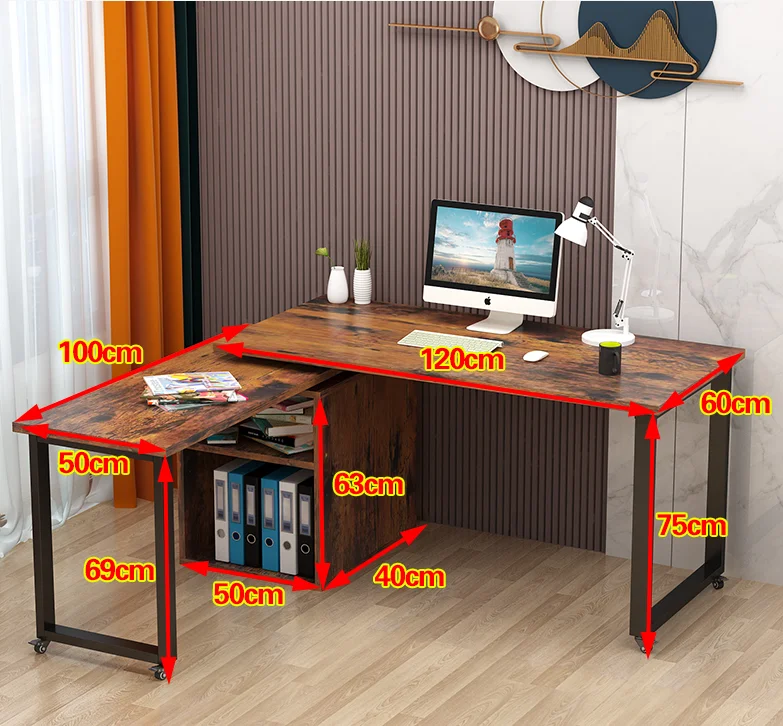 Desk With Cabinet Computer Desk Modern Style Home Office Furniture