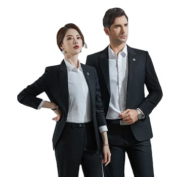 Thick iron-free suit jacket men's business dress hotel bank autumn/winter workwear long-sleeved suit suit women