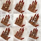 Rings Snake Bohemian Gold Chain Rings Set For Women Fashion Boho Coin Snake Moon Rings For Female Jewelry 2021