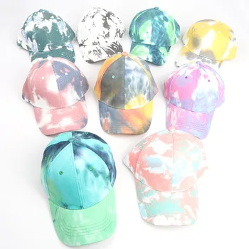 Wholesale 6-panel Structured Tie Dye Cotton Twill Baseball Style Golf Cap Dad Hat
