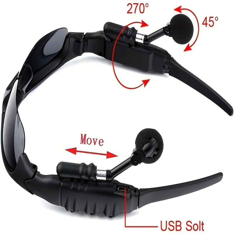 Wireless Bt Sunglasses_ Anti-ray Stereo Music Headphones With Hands-free Calling For All Cell Phones