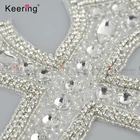 Cross Appliques Cross Cheap Rhinestone Beaded Peeal Lace Appliques