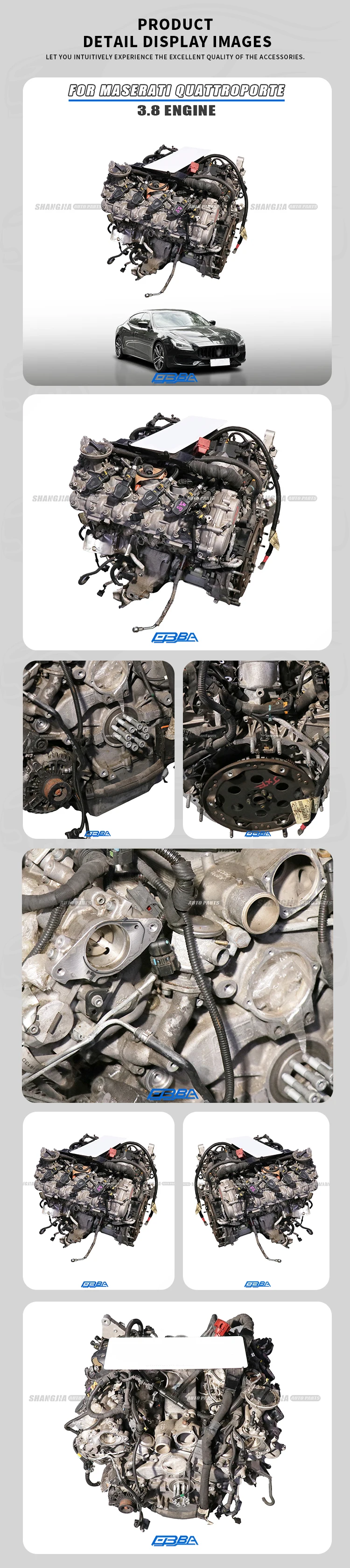 Hot Sale Car Accessories Metal Engine For Maserati Quattroporte 3.8L 2014 2016 OE 670003028 294784 Automotive Engine Bare Metal manufacture