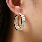 Gold Earring Large Hoop Earrings Mister Jewelry Small Large Gold Plated Diamond Hoop Earring For Women