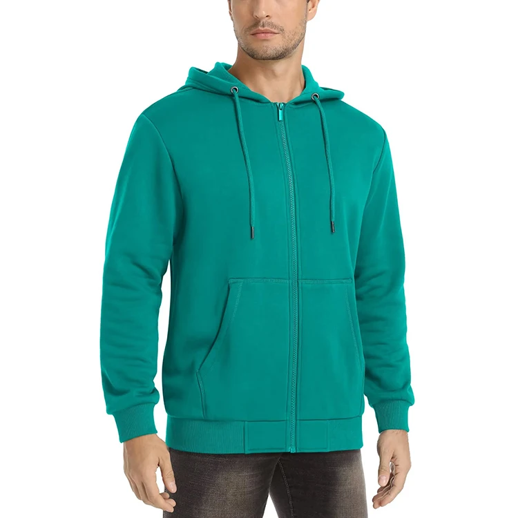 Men's Fleece Sweaters Polyester & Cotton Mix,Sports Hood Sweater Full Zip Up Casual Hoodie Athlete Jackets Running Hiking Sports